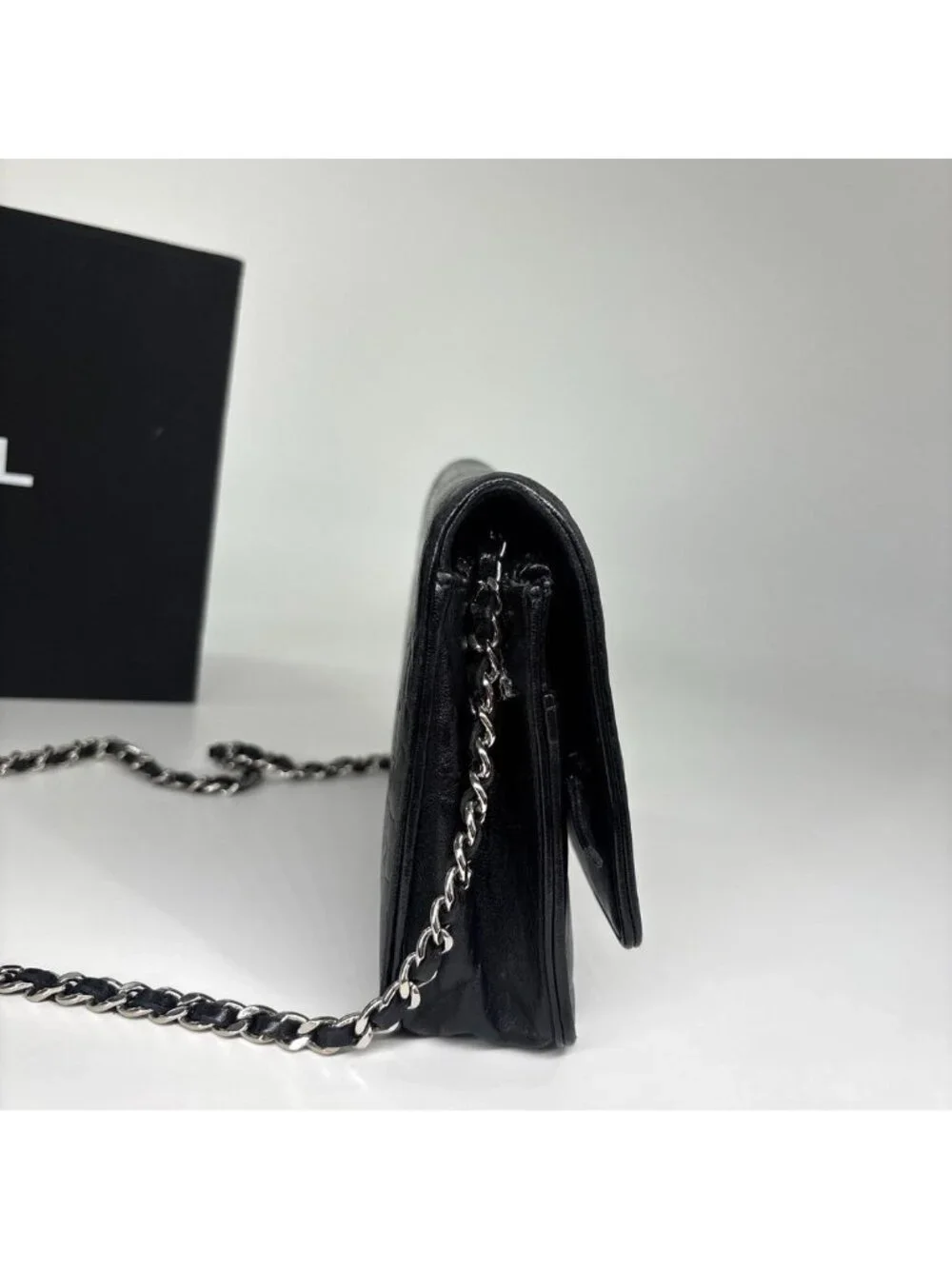 Chanel Super Camellia Black Chain Shoulder